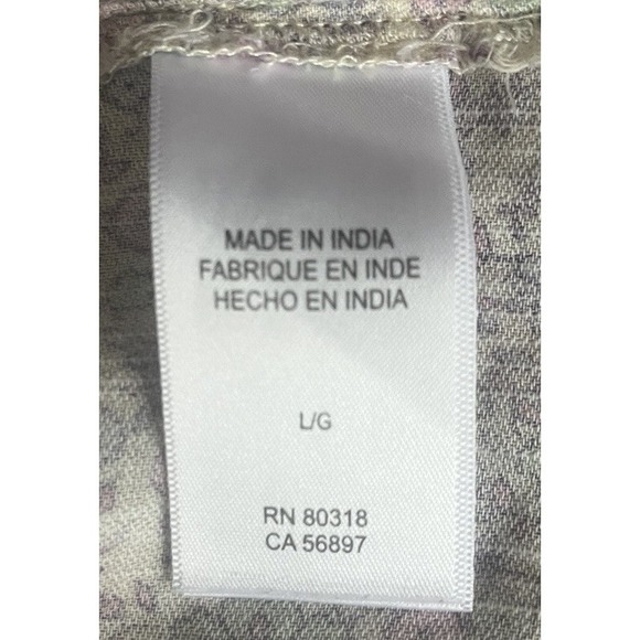 Lucky Brand Pink Floral Print Flutter Sleeve Flowy Babydoll Top Large MSRP $80 - Picture 10 of 12